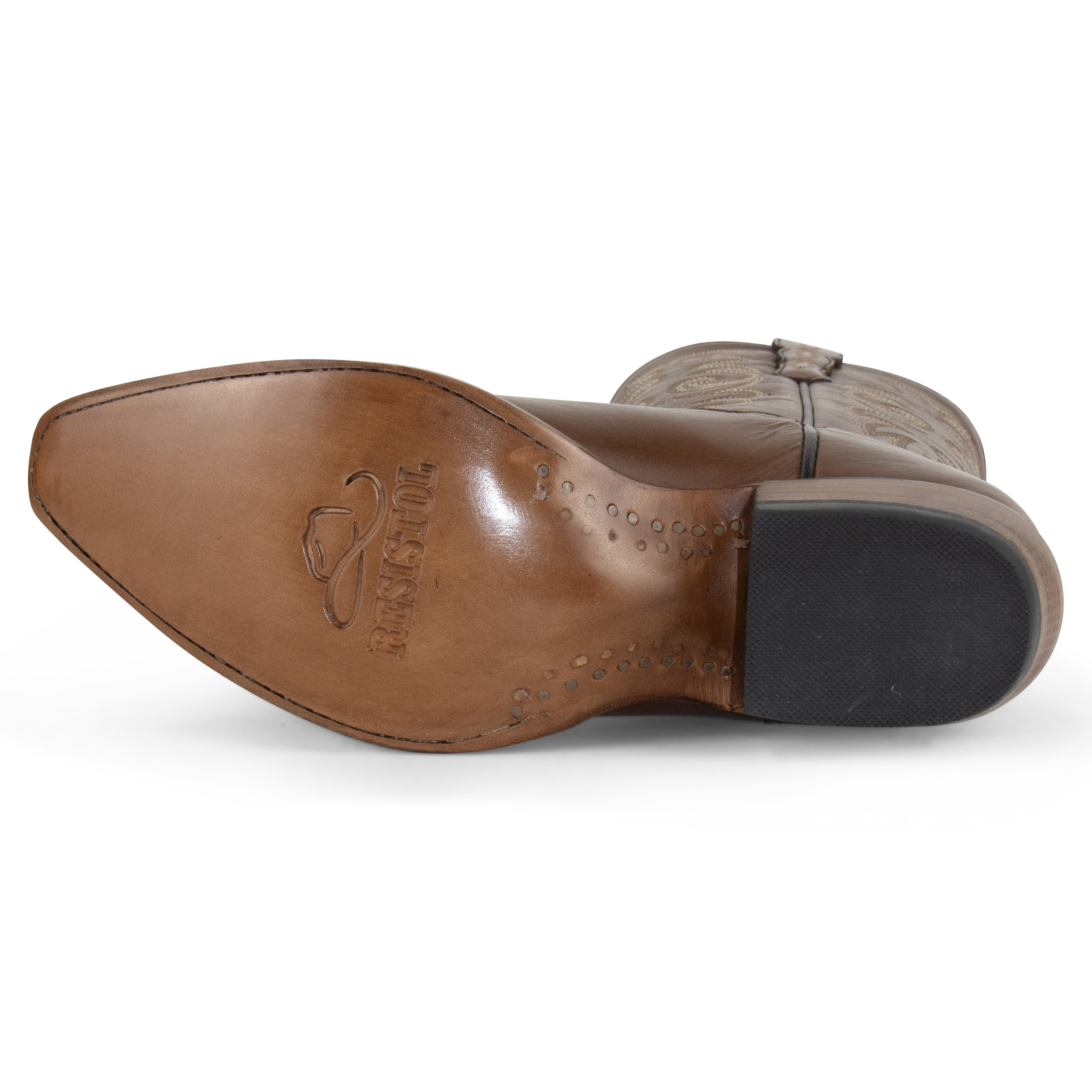 Resistol Boots Brown Gold Jersey Cowhide - Pointed Toe