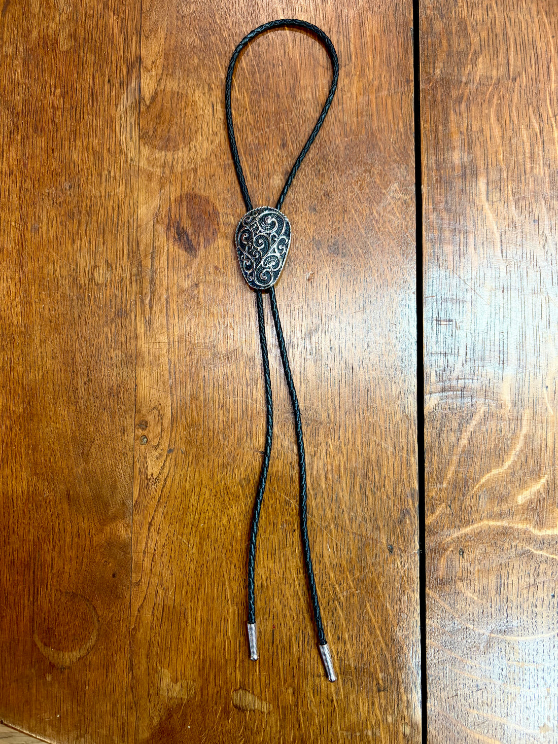Swirl Black and Silver Bolo