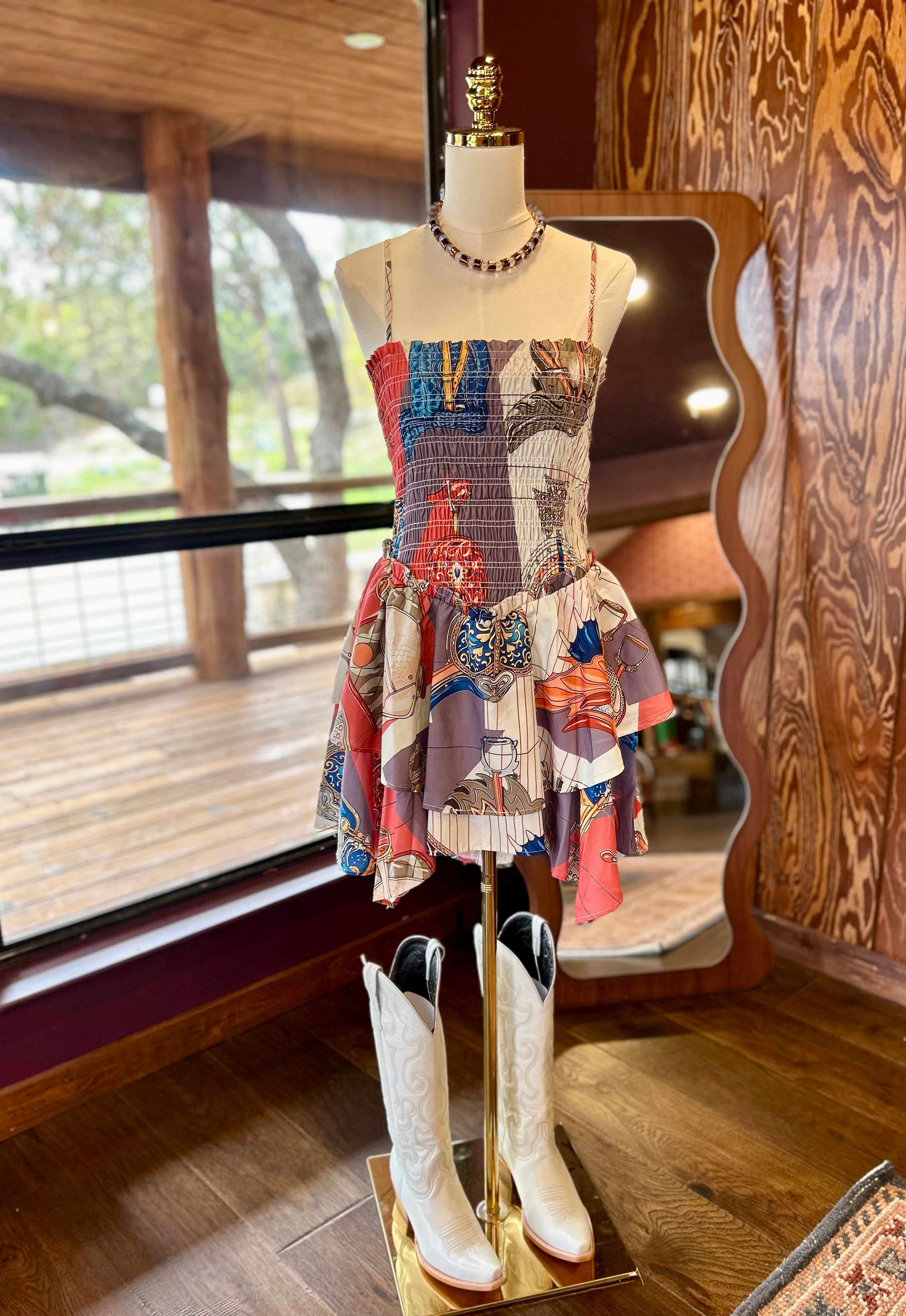 Smocked Mini Dress - Red