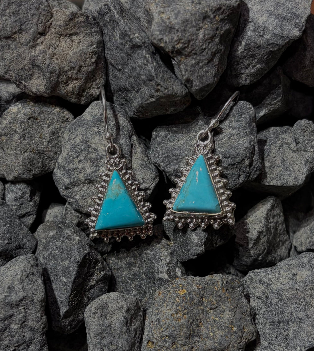Turq Triangle Earrings