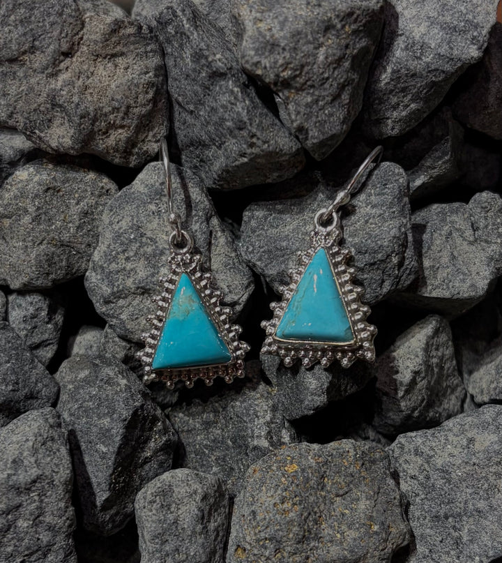 Turq Triangle Earrings