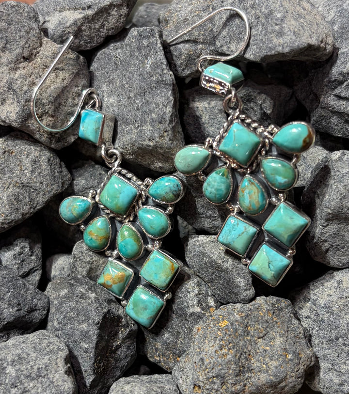 Turq Diamond Shape Earrings