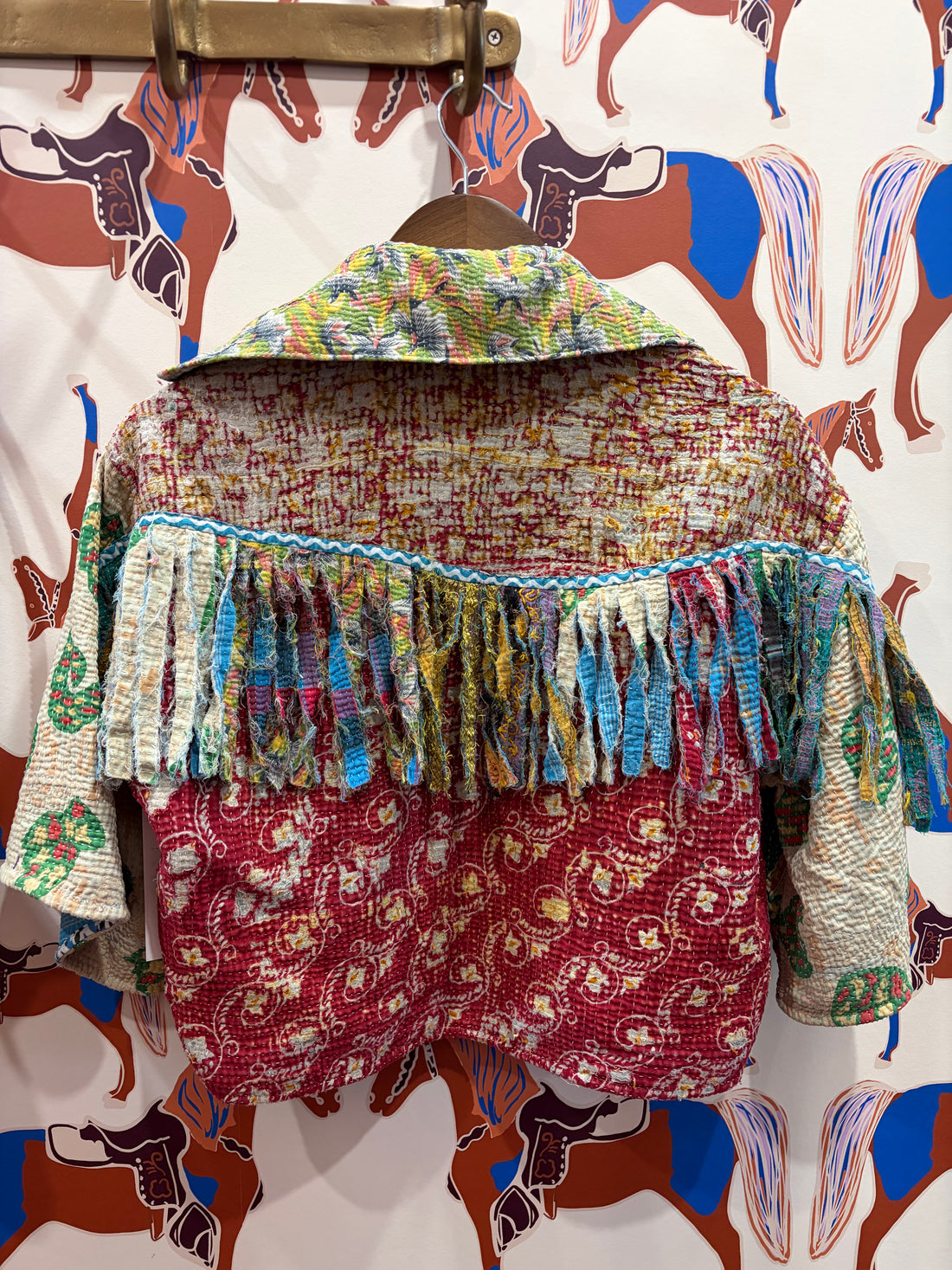 SaPeyKa Short Sleeved Fringe Crop