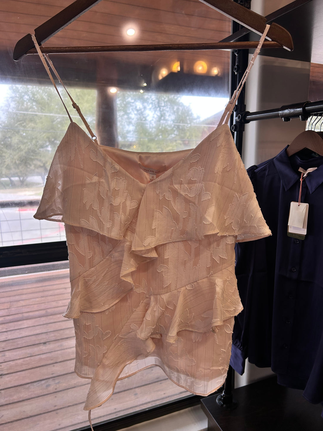 Lace Inset Slip Top Vintage Blush