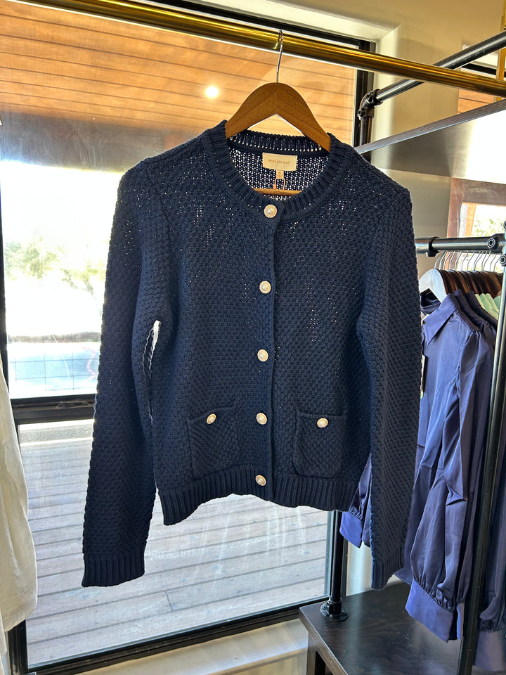 Sweater Knit Cardigan - Navy