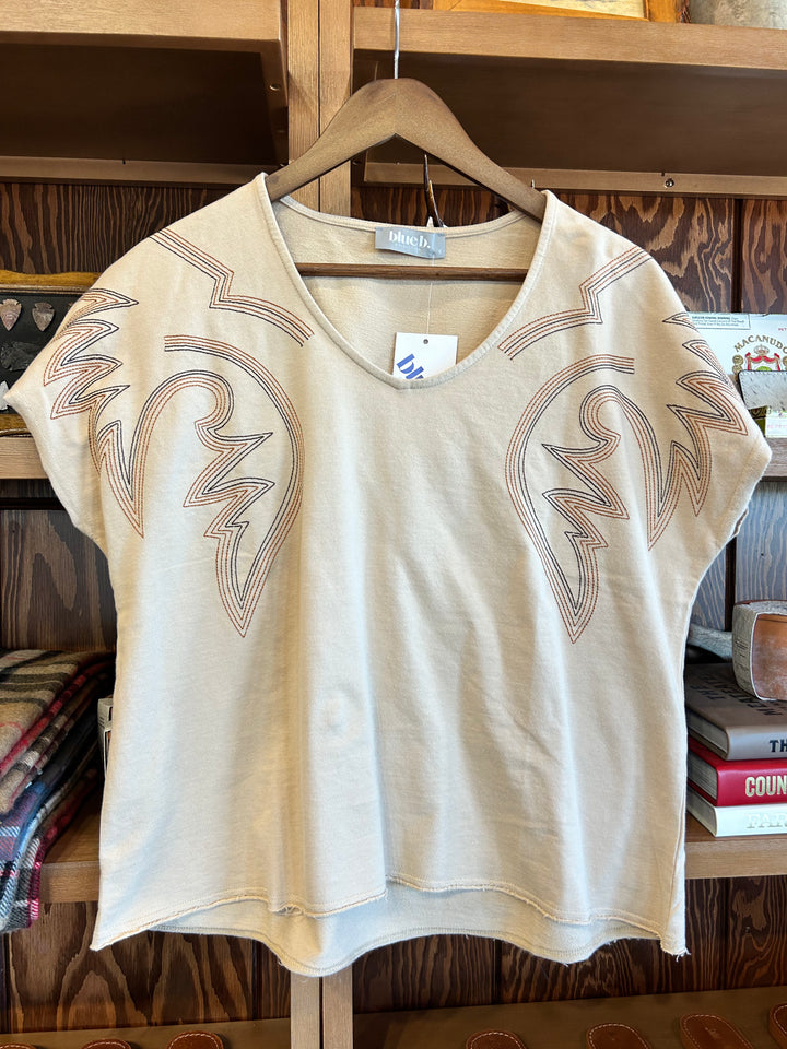 Stitch V-Neck French Terry Tee