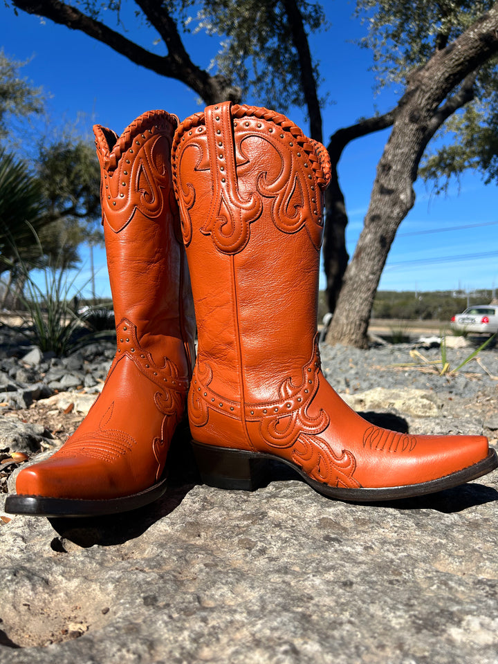 Azulado Orange Jersey Cowhide - Pointed Toe