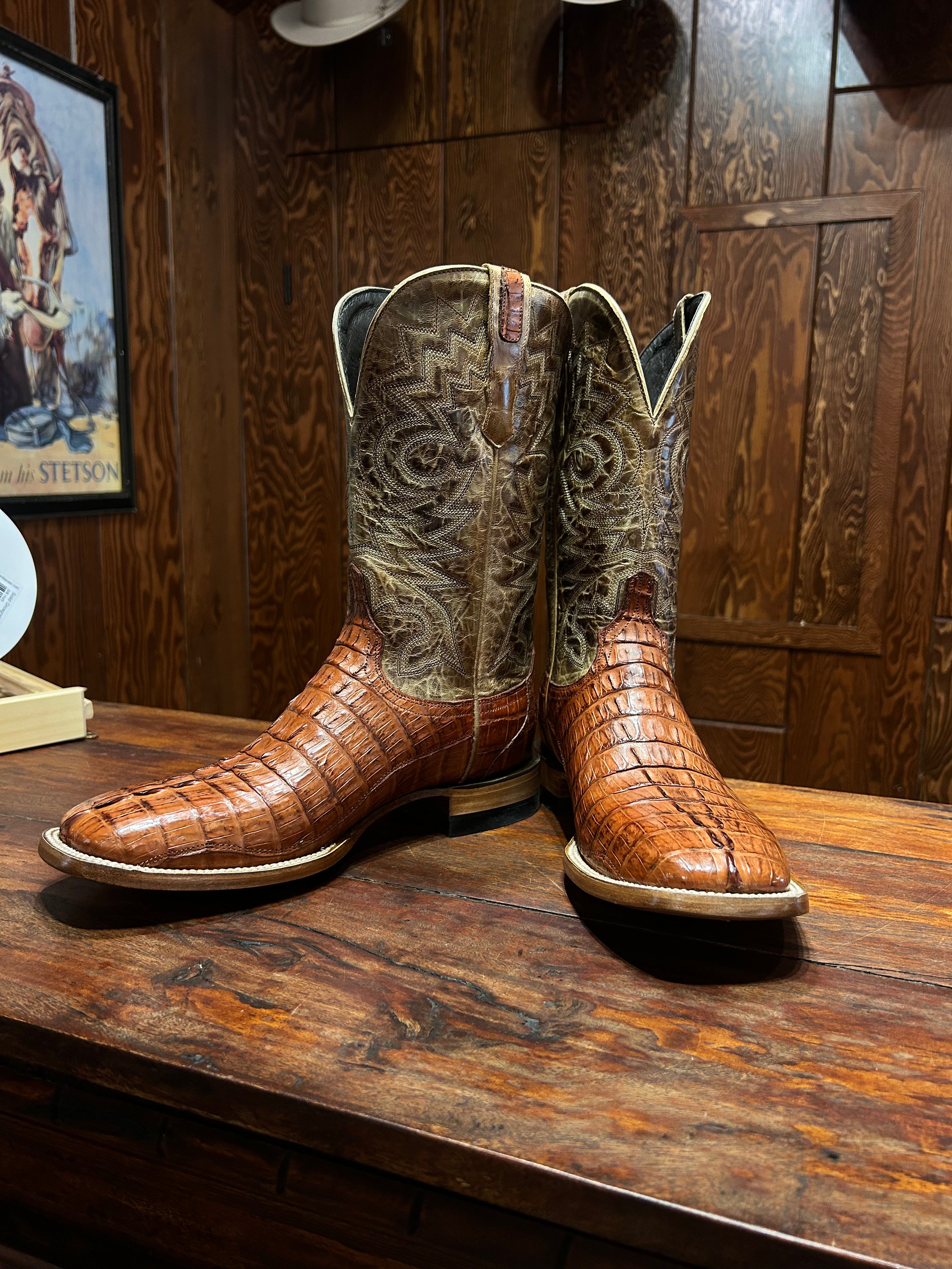 Resistol Boots Barnwood Caiman Tail