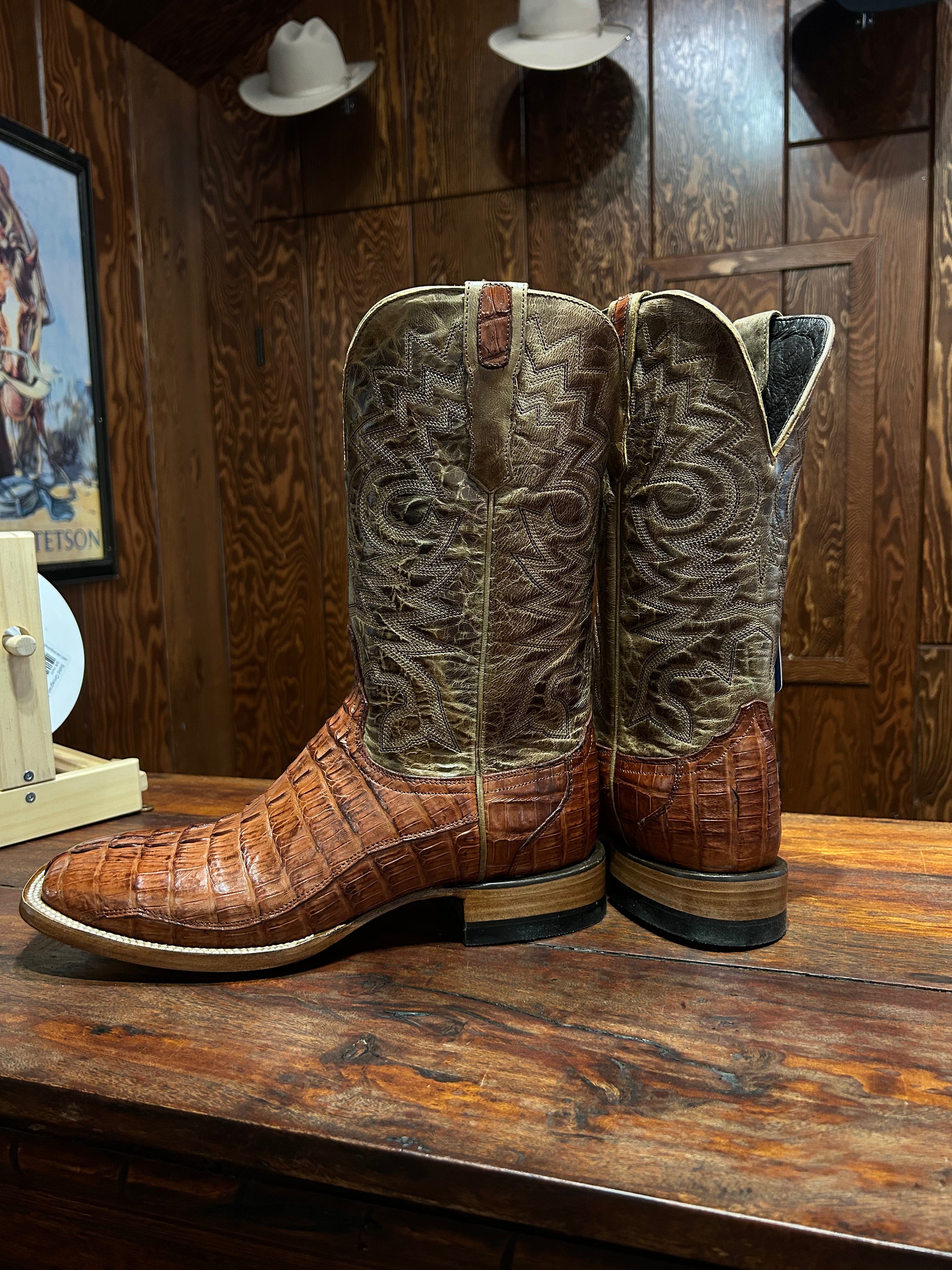Resistol Boots Barnwood Caiman Tail
