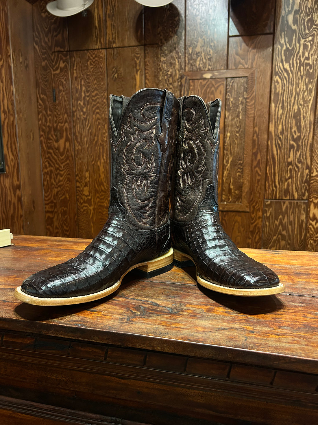 Resistol Boots Chocolate Caiman Belly