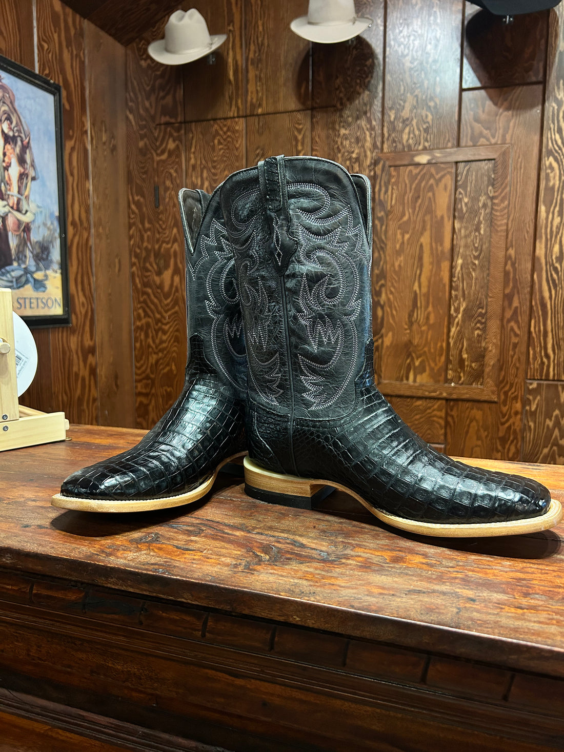 Resistol Boots Black Caiman Belly