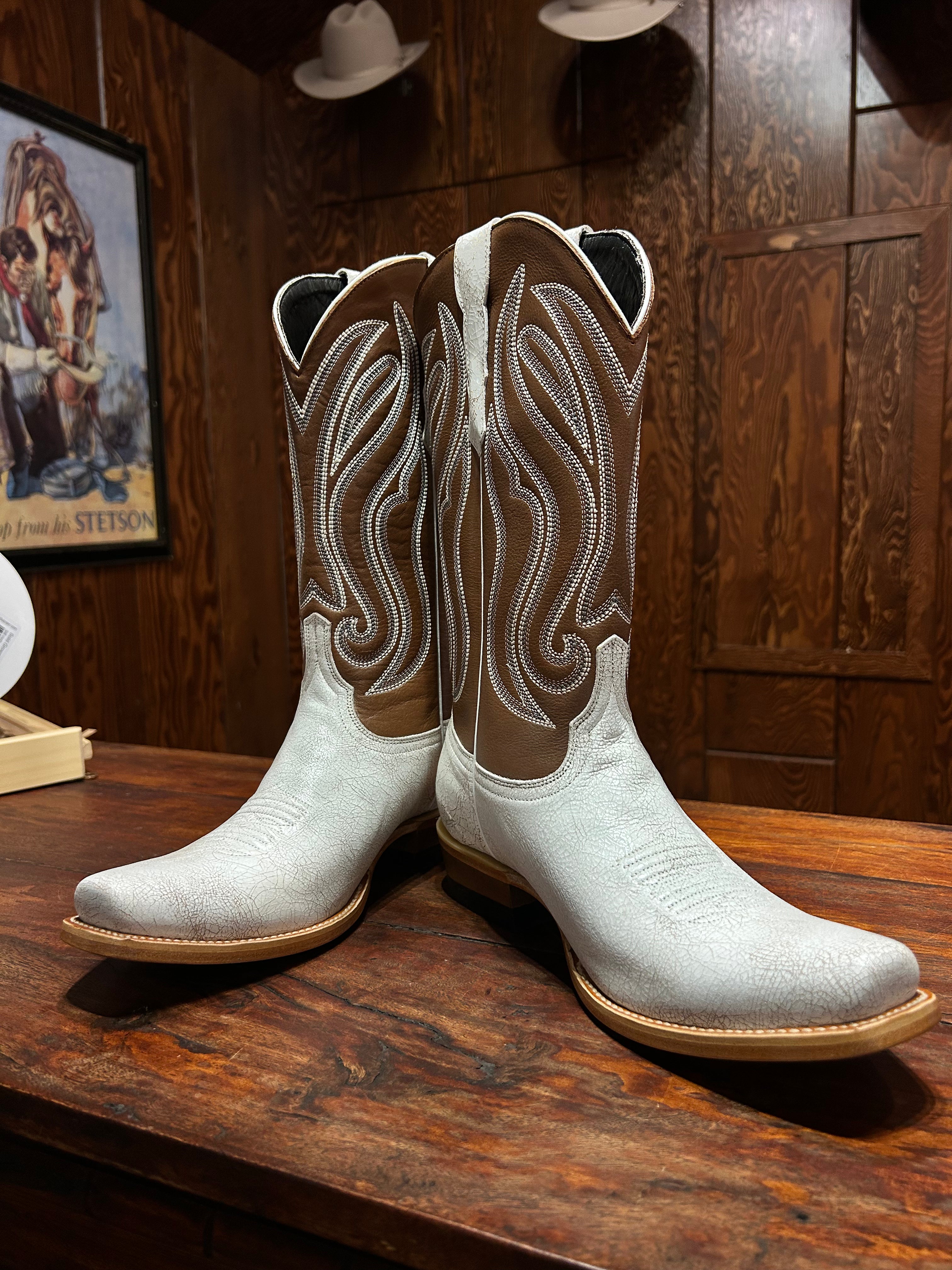 Resistol Boots White Craquelada