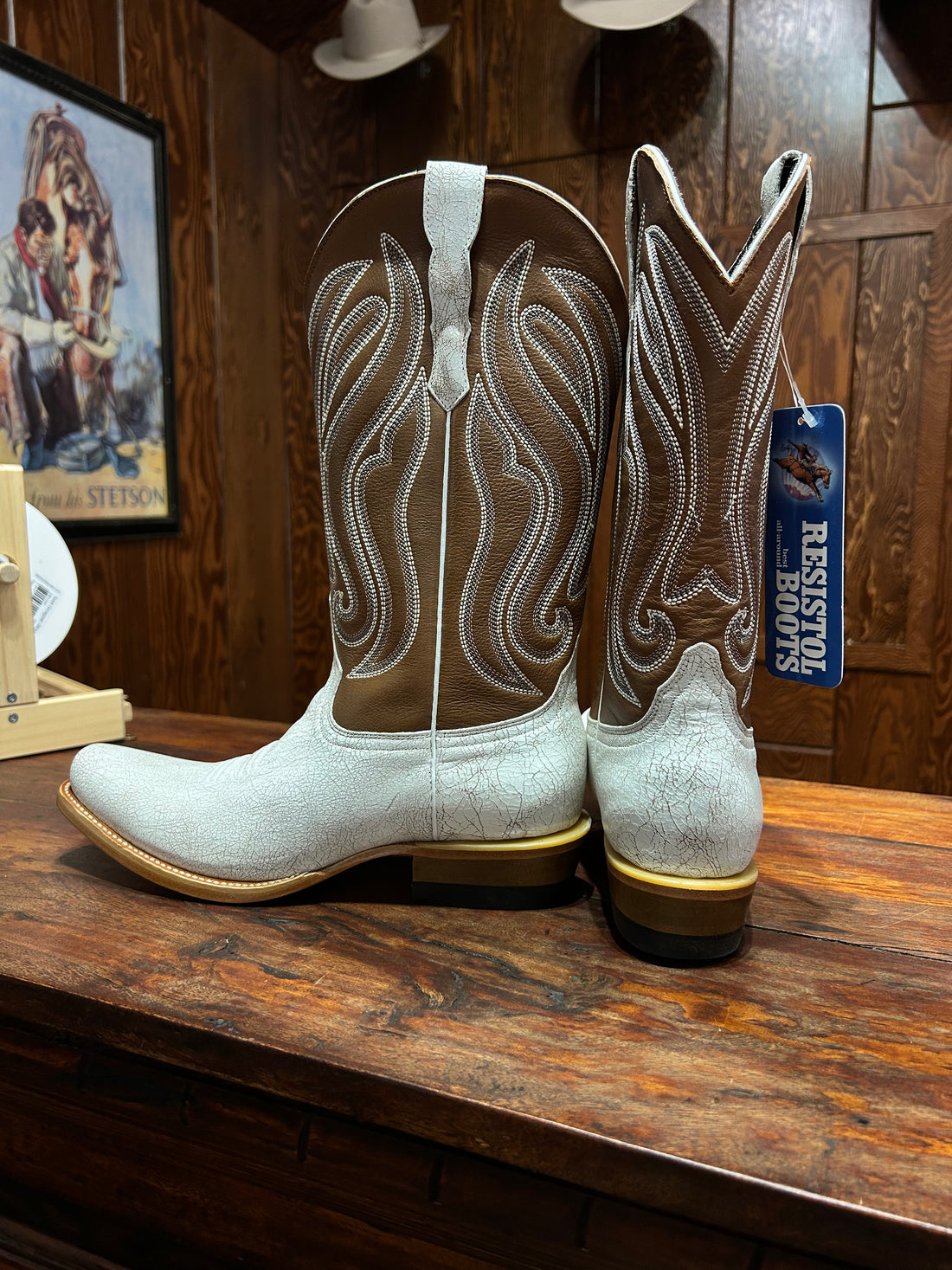 Resistol Boots White Craquelada