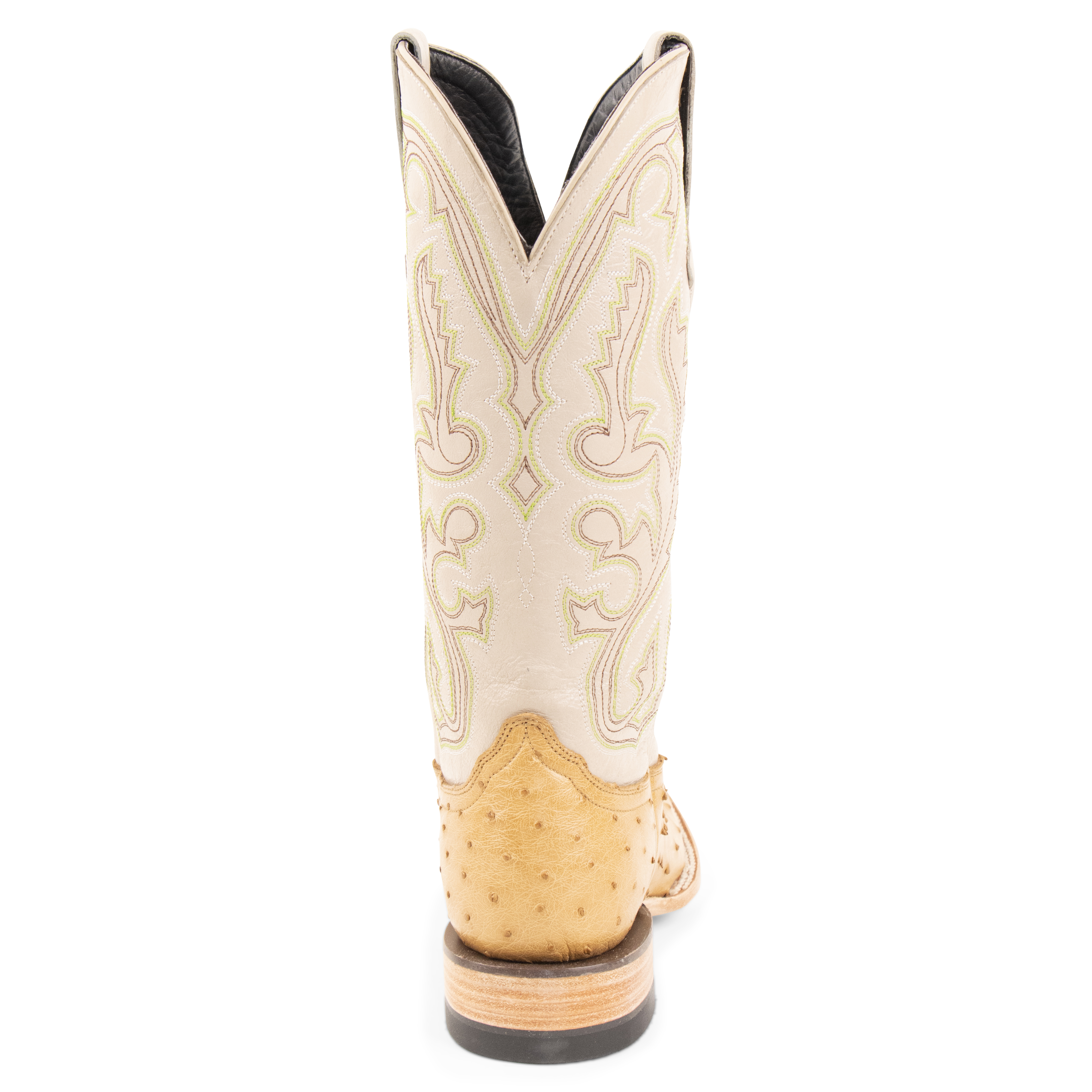 Full Quill Ostrich Saddle Tan - Square Toe