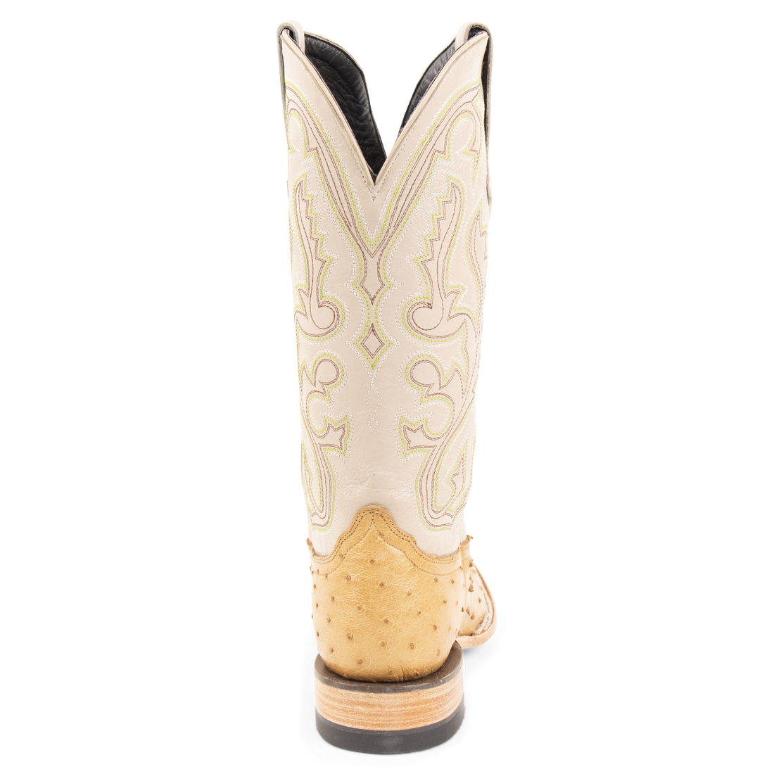 Full Quill Ostrich Saddle Tan - Square Toe