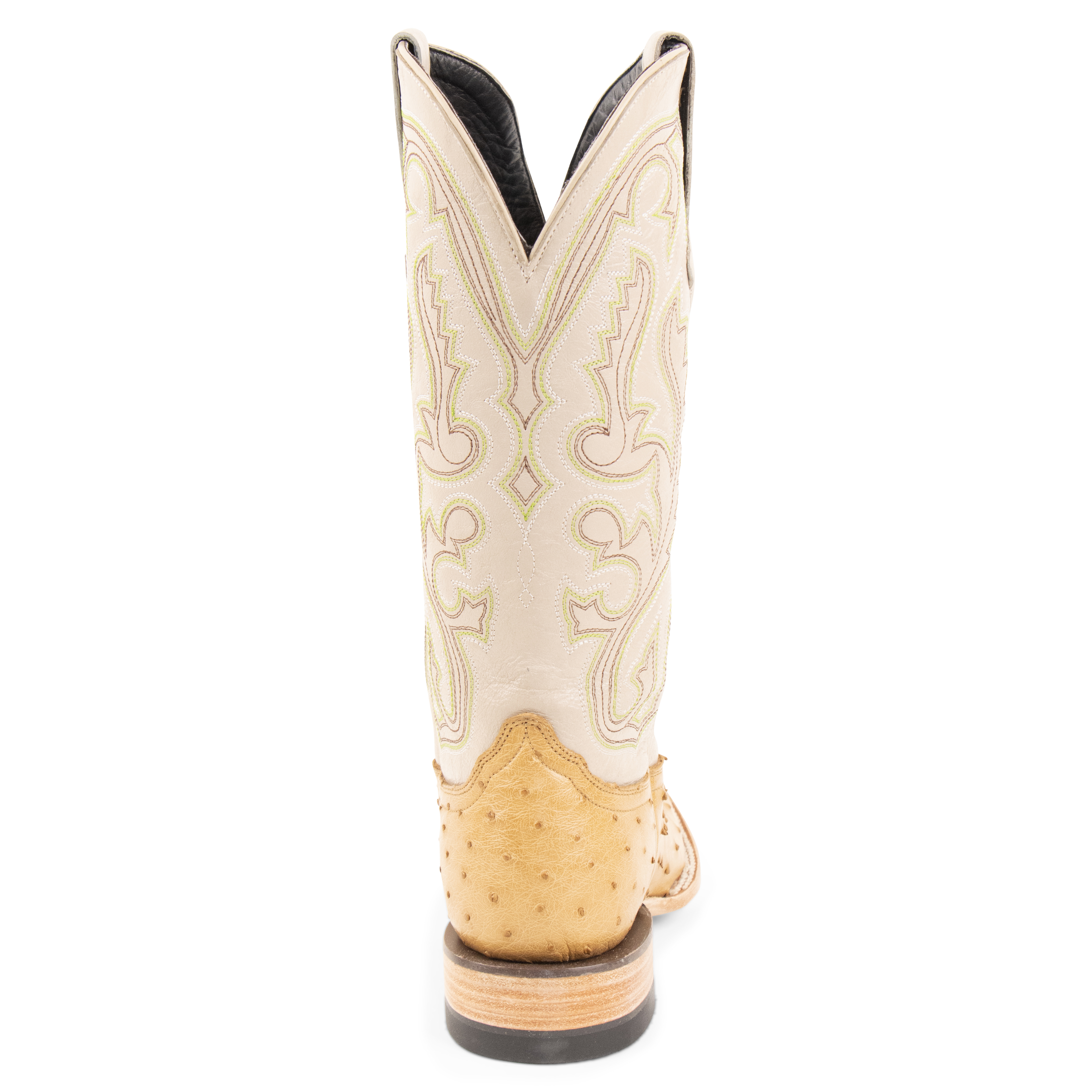 Full Quill Ostrich Saddle Tan - Square Toe