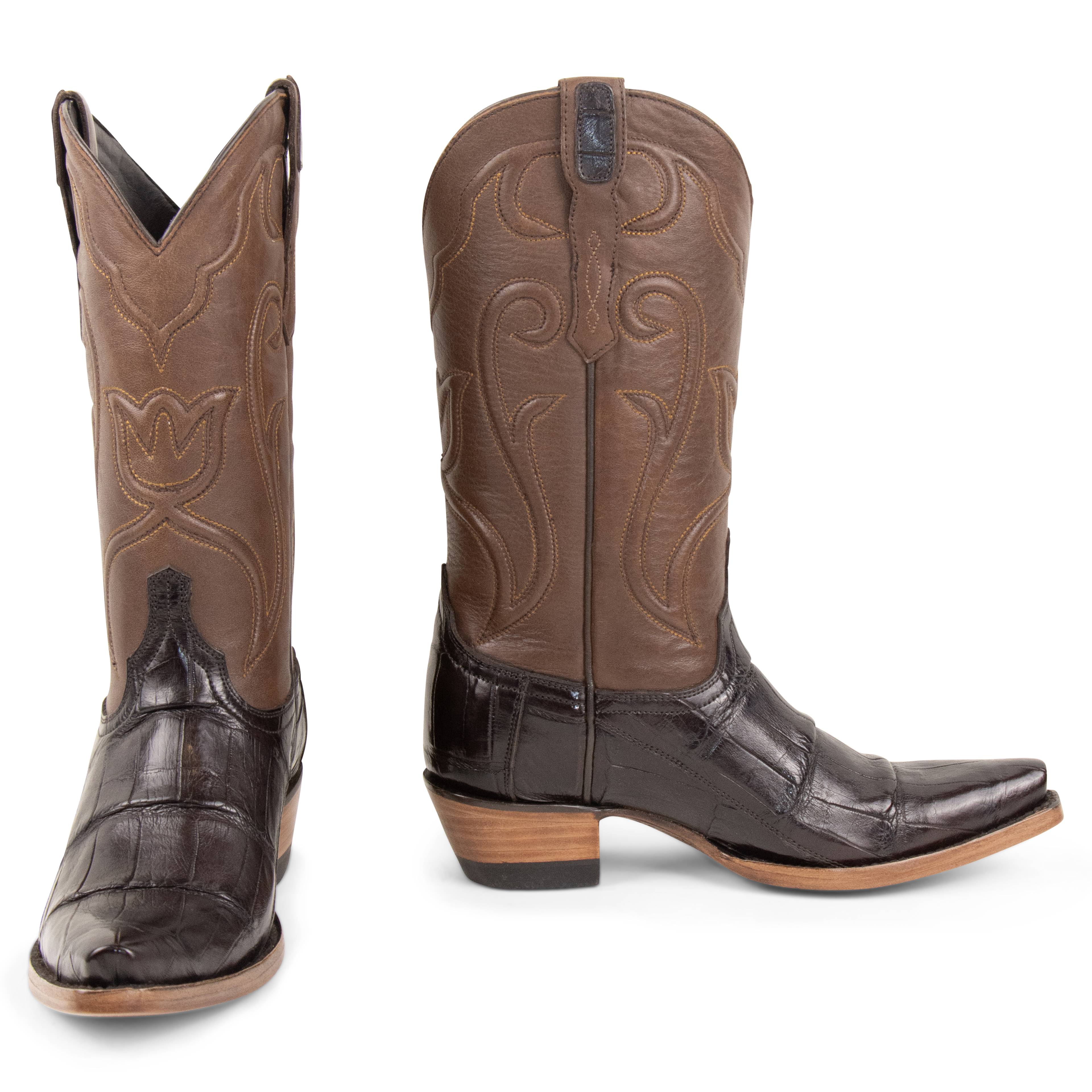 Alligator Brown - Pointed Toe