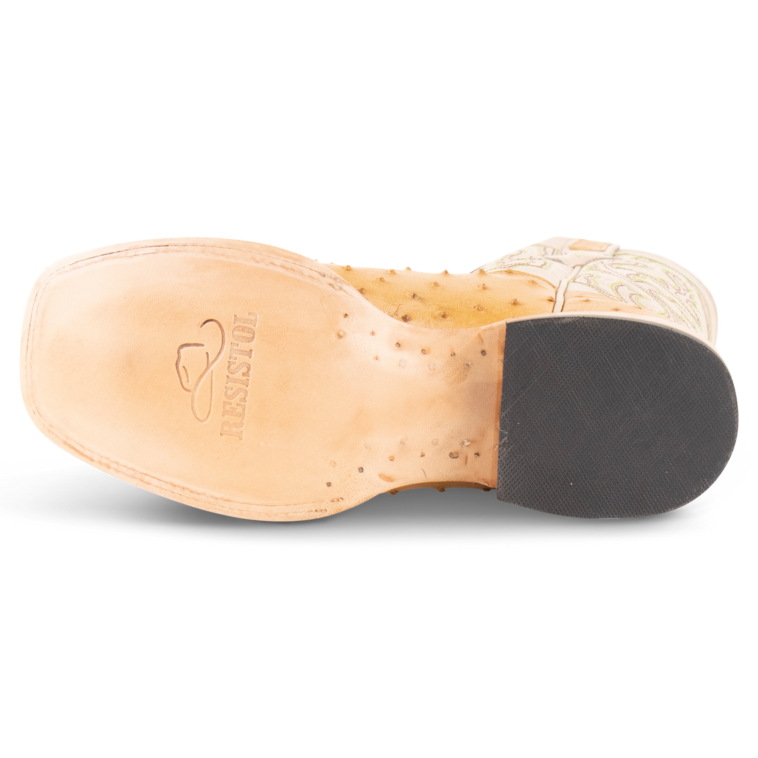 Full Quill Ostrich Saddle Tan - Square Toe