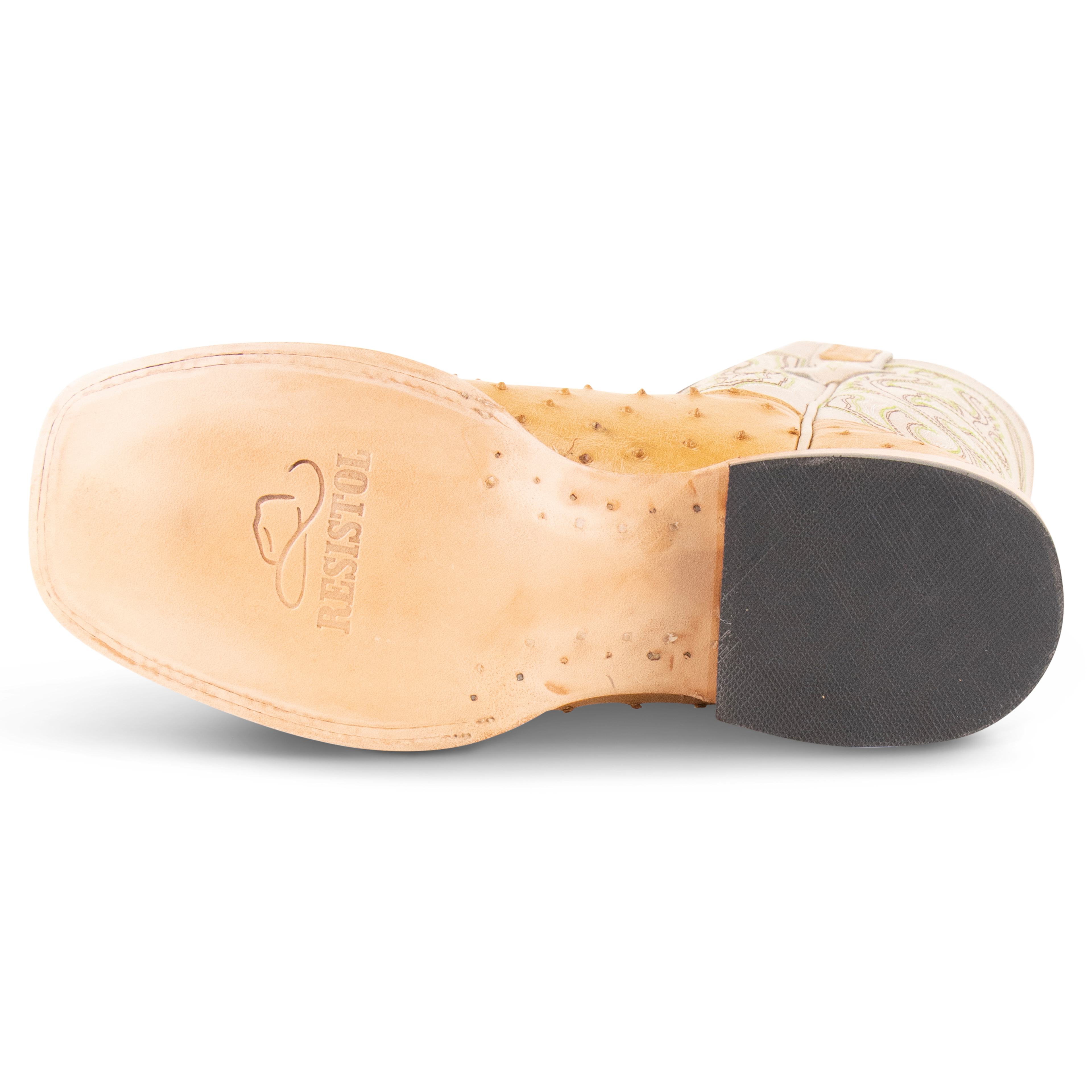 Full Quill Ostrich Saddle Tan - Square Toe
