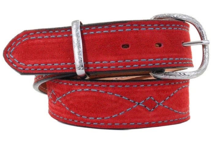 B1217A - Red Suede Belt