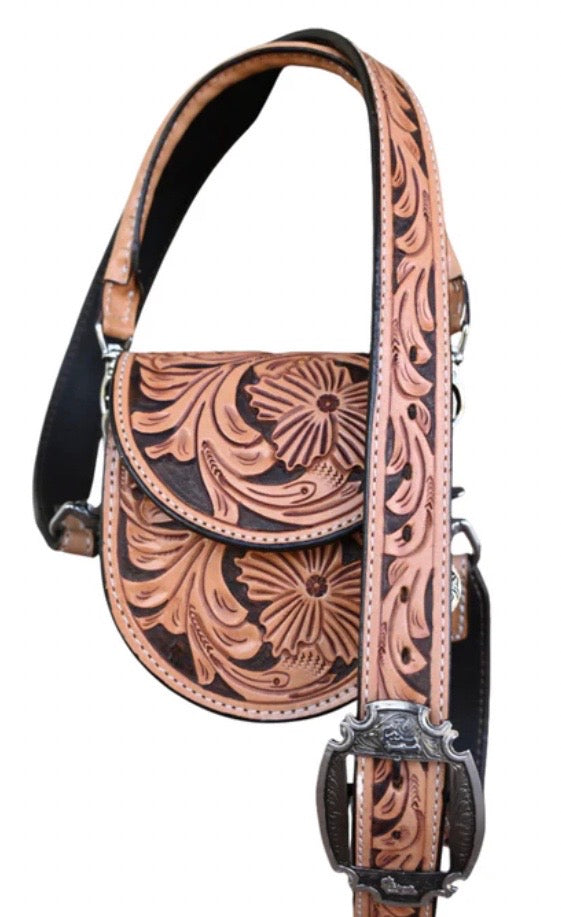 Double J Saddlery - Sheridan Tooled Small Saddle Bag