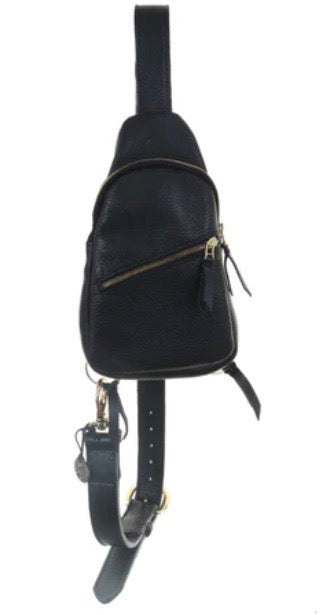 SLB01 - Black Chap Sling Bag