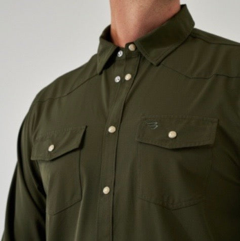 Burlebo Performance Western Shirt - Mallard Green