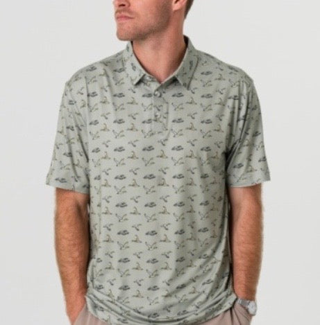 Burlebo Performance Polo - Flying Ducks Green