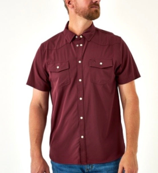 Burlebo Performance Western Shirt - Maroon