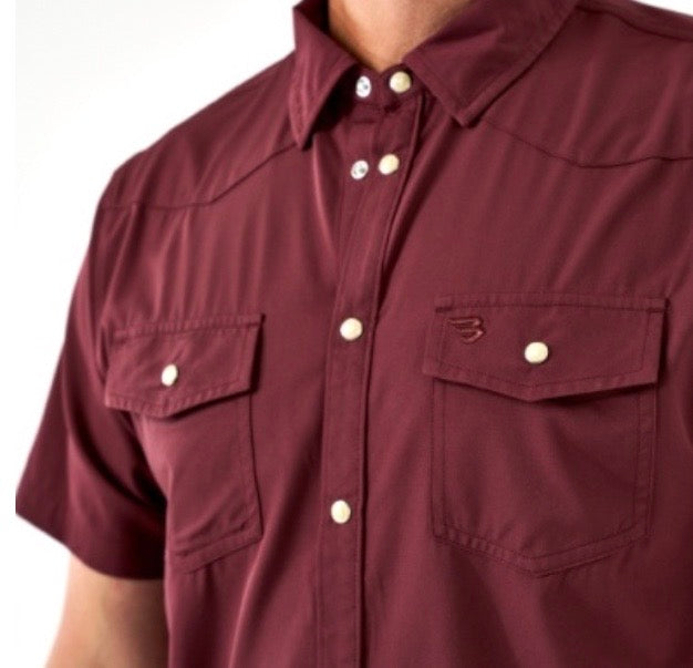 Burlebo Performance Western Shirt - Maroon