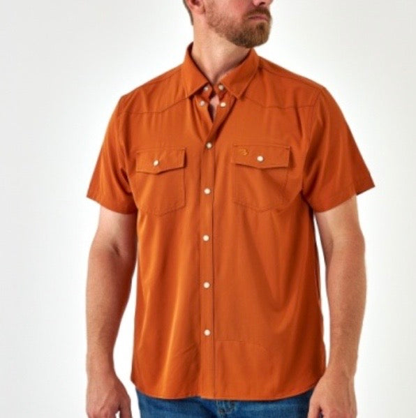 Burlebo Performance Western Shirt - Orange