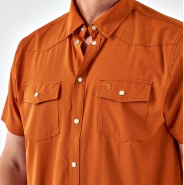 Burlebo Performance Western Shirt - Orange