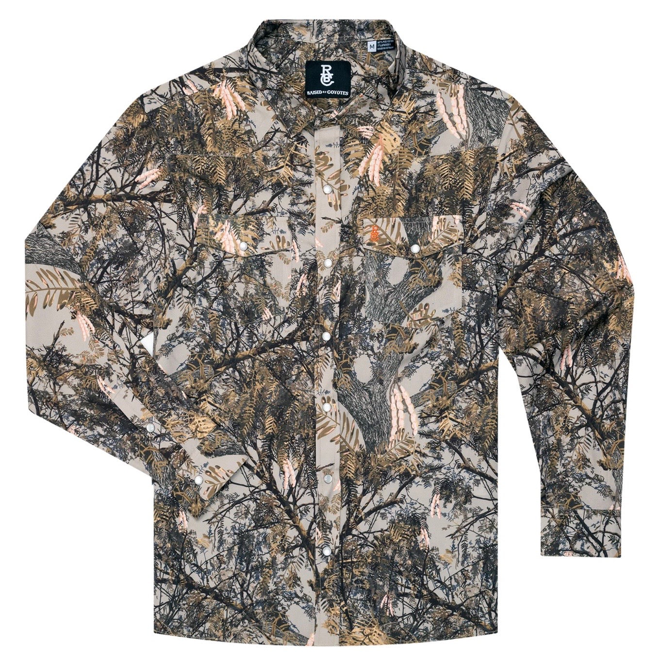 Raised by Coyotes Mesquite Camo Pearl Snap