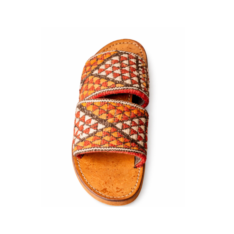 Moroccan Kilim Open-Toe Slides: US-9
