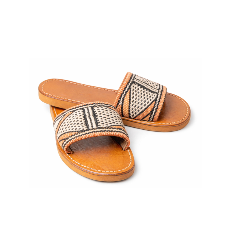 Moroccan Kilim Open-Toe Slides: US-9