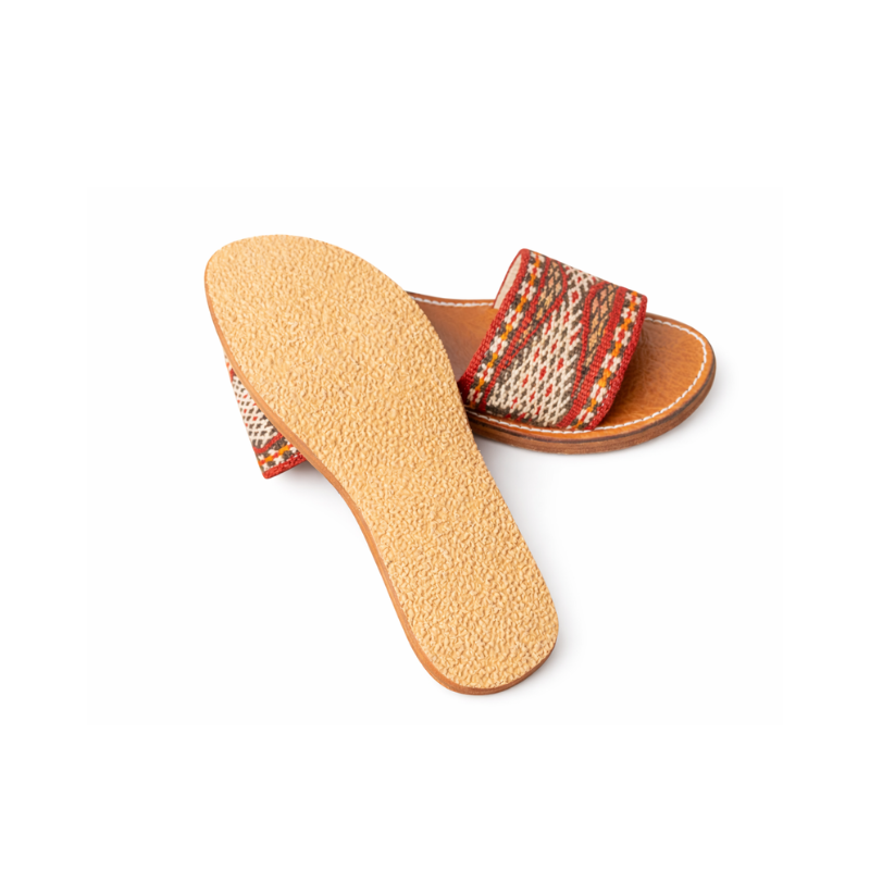 Moroccan Kilim Open-Toe Slides: US-9