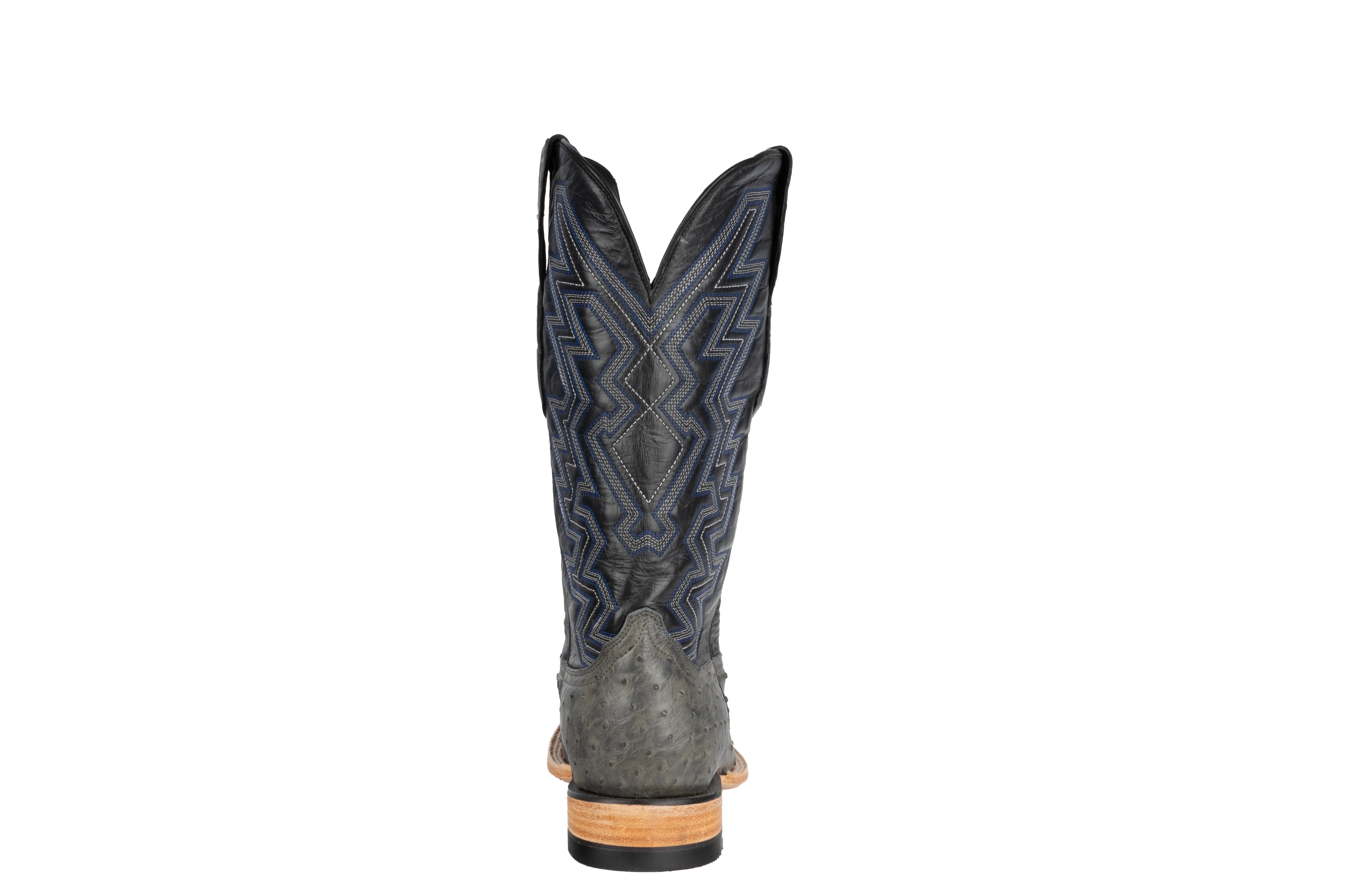 Full Quill Ostrich Grey - Square Toe