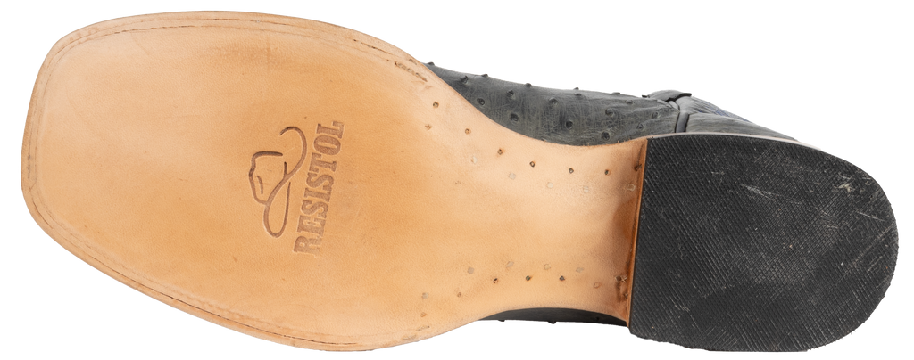 Full Quill Ostrich Grey - Square Toe
