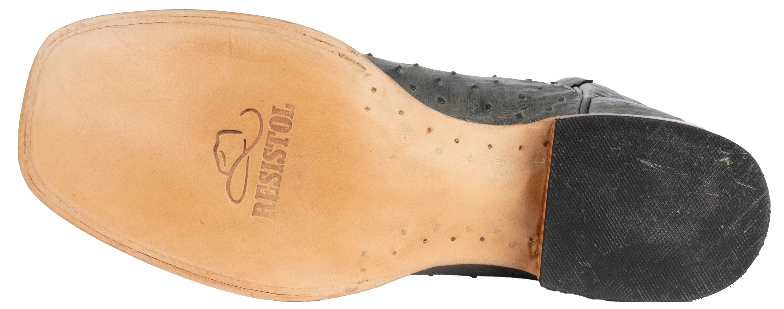 Full Quill Ostrich Grey - Square Toe