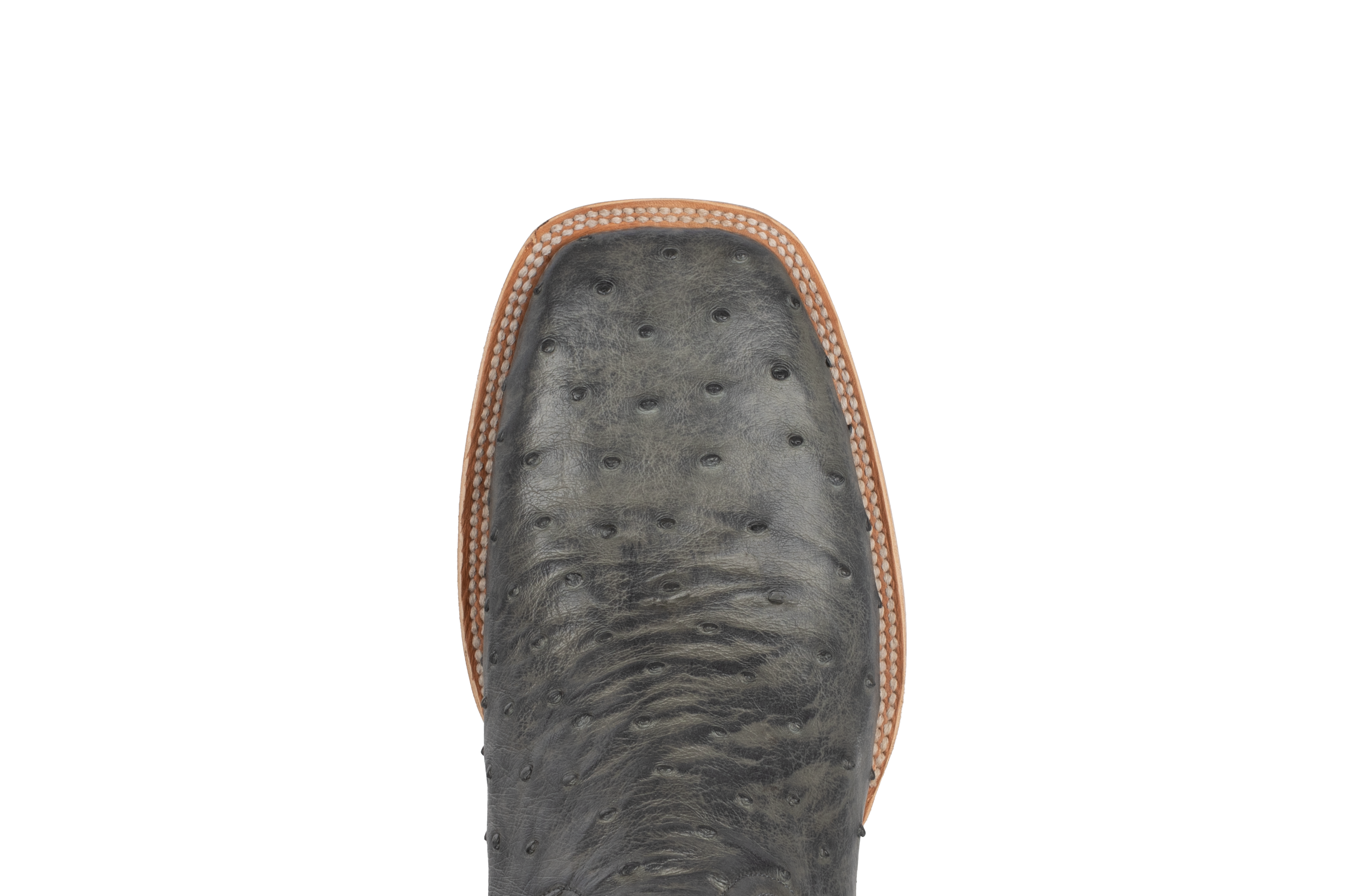 Full Quill Ostrich Grey - Square Toe
