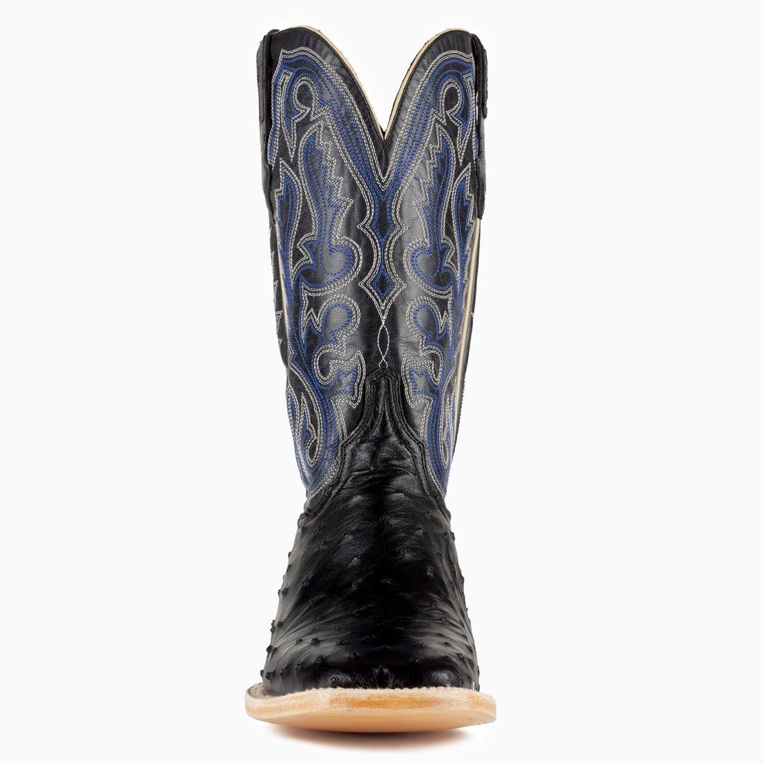 Full Quill Ostrich Black - Square Toe