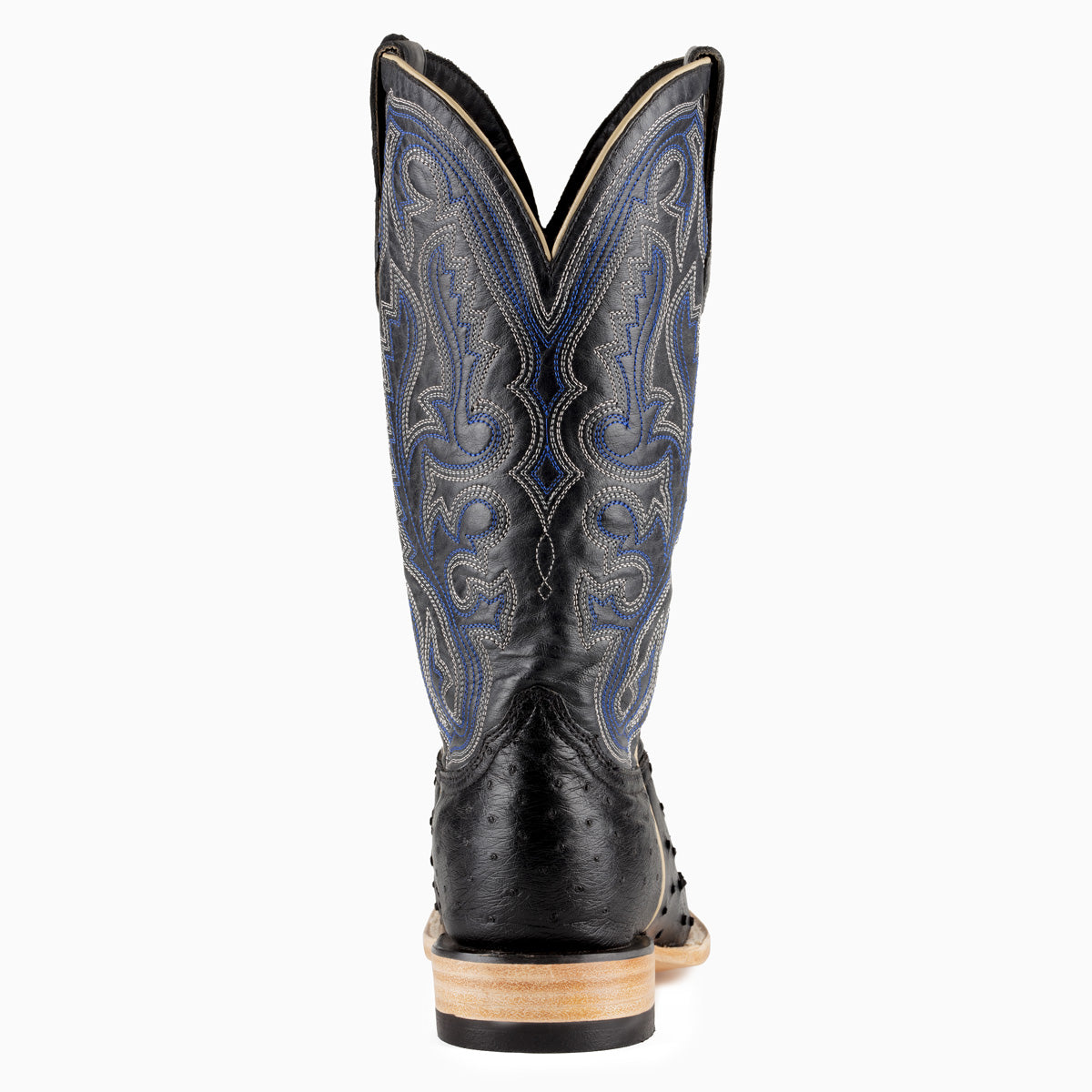Full Quill Ostrich Black - Square Toe