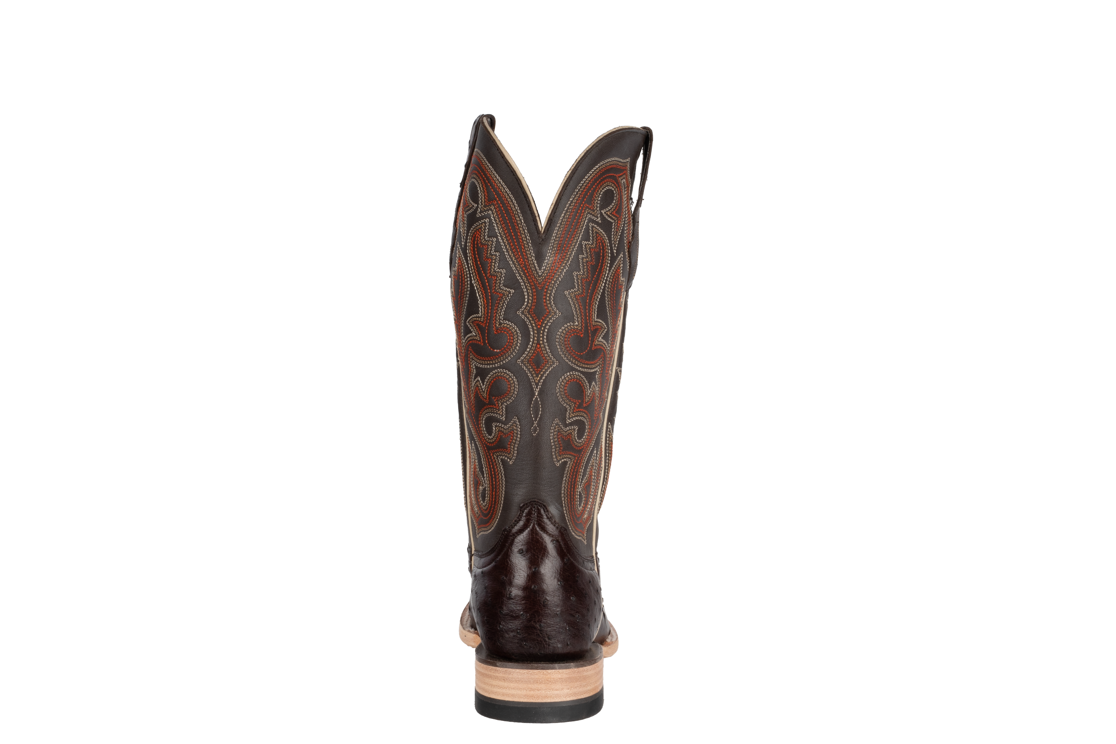 Full Quill Ostrich Nicotine - Square Toe