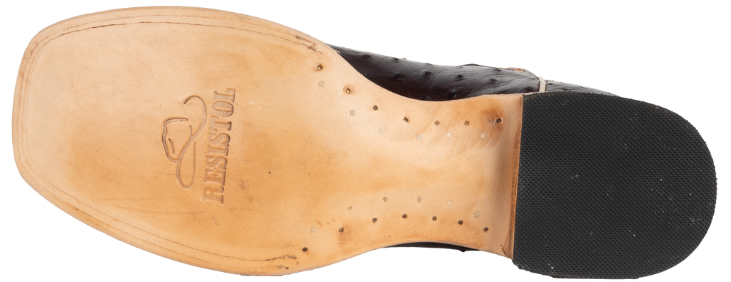 Full Quill Ostrich Nicotine - Square Toe