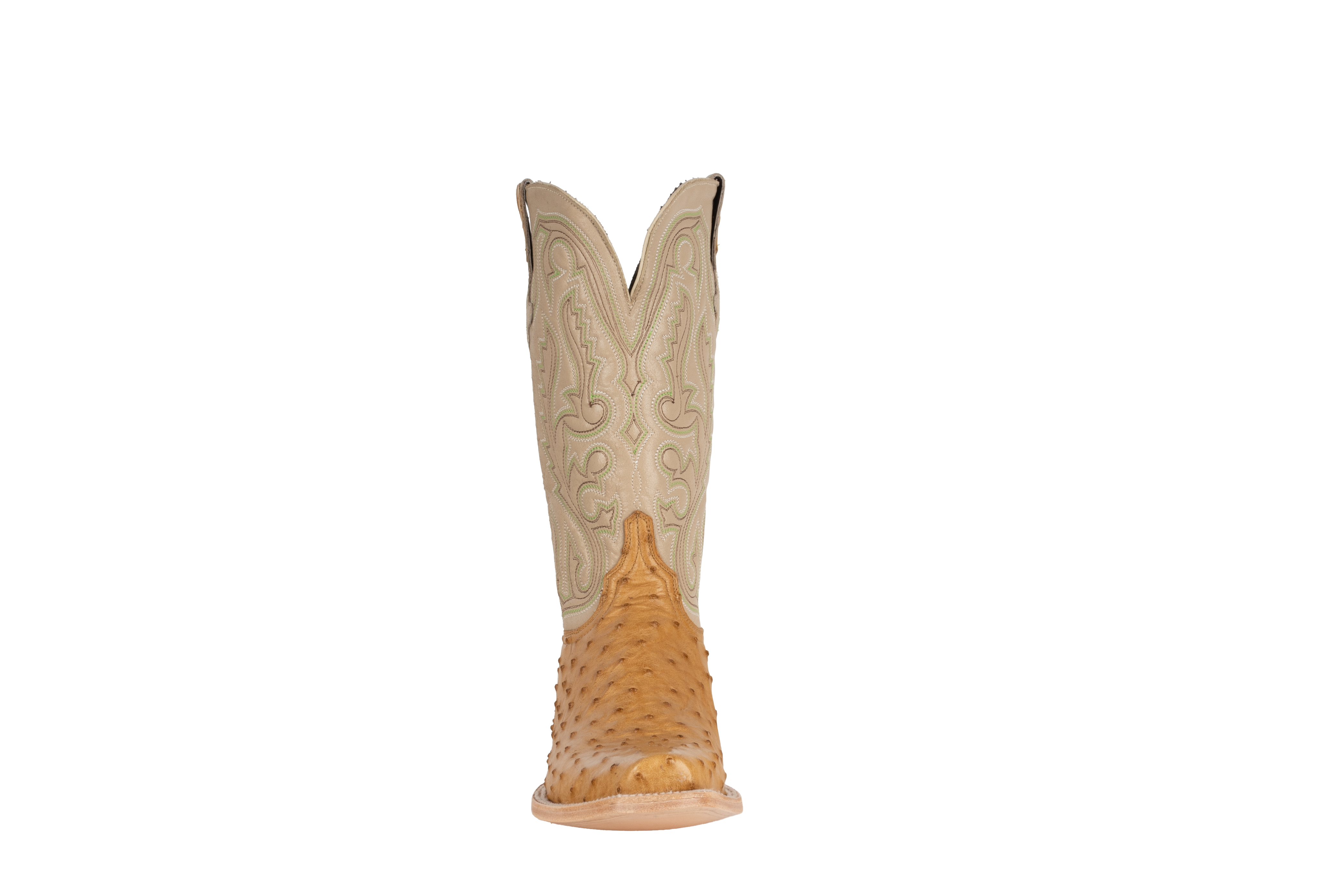 Resistol Boots Full Quill Ostrich Saddle Tan - Cutter Toe