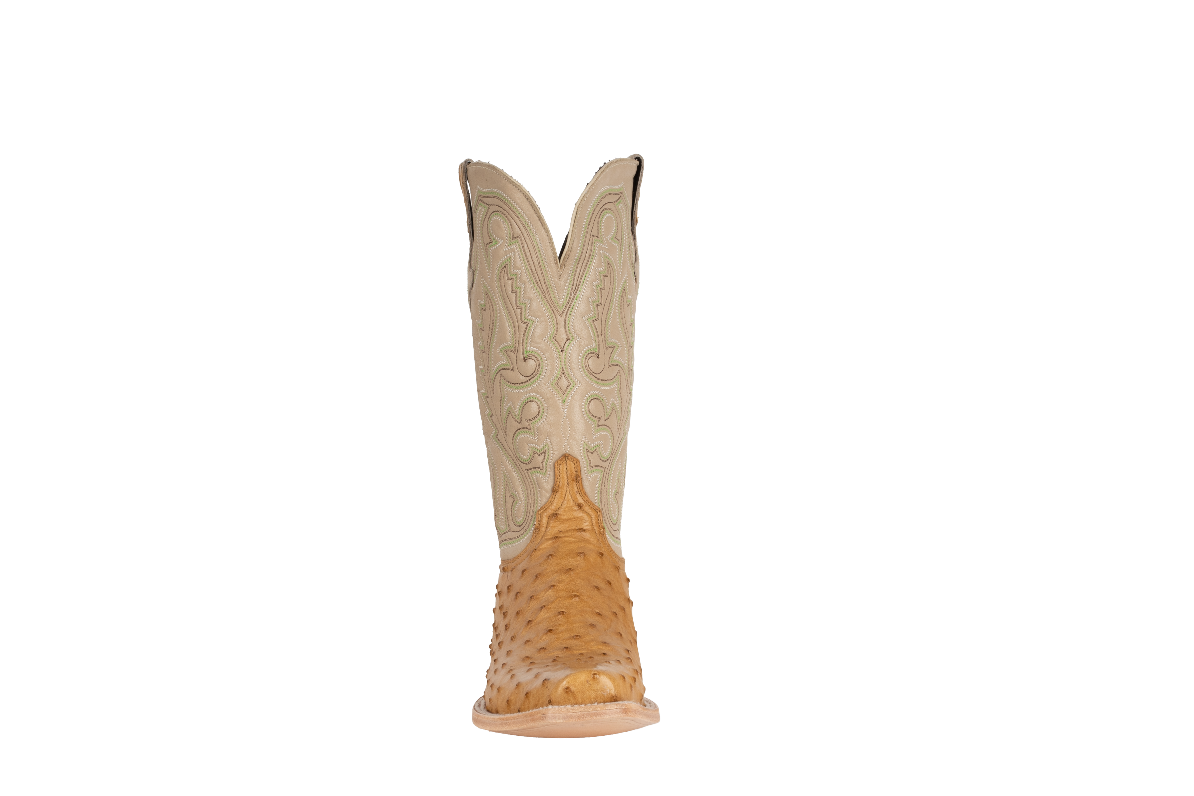 Full Quill Ostrich Saddle Tan - Cutter Toe