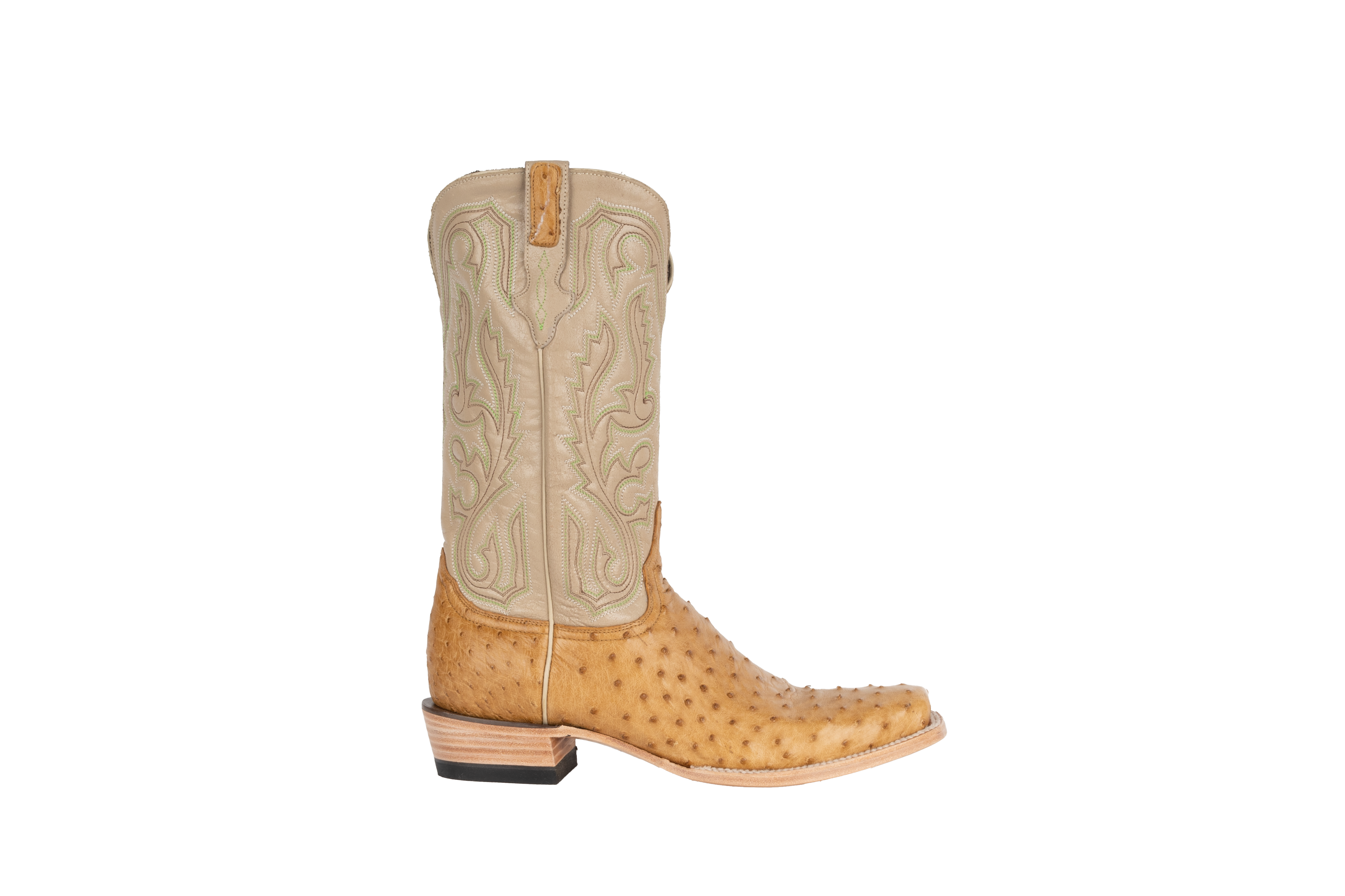 Resistol Boots Full Quill Ostrich Saddle Tan - Cutter Toe
