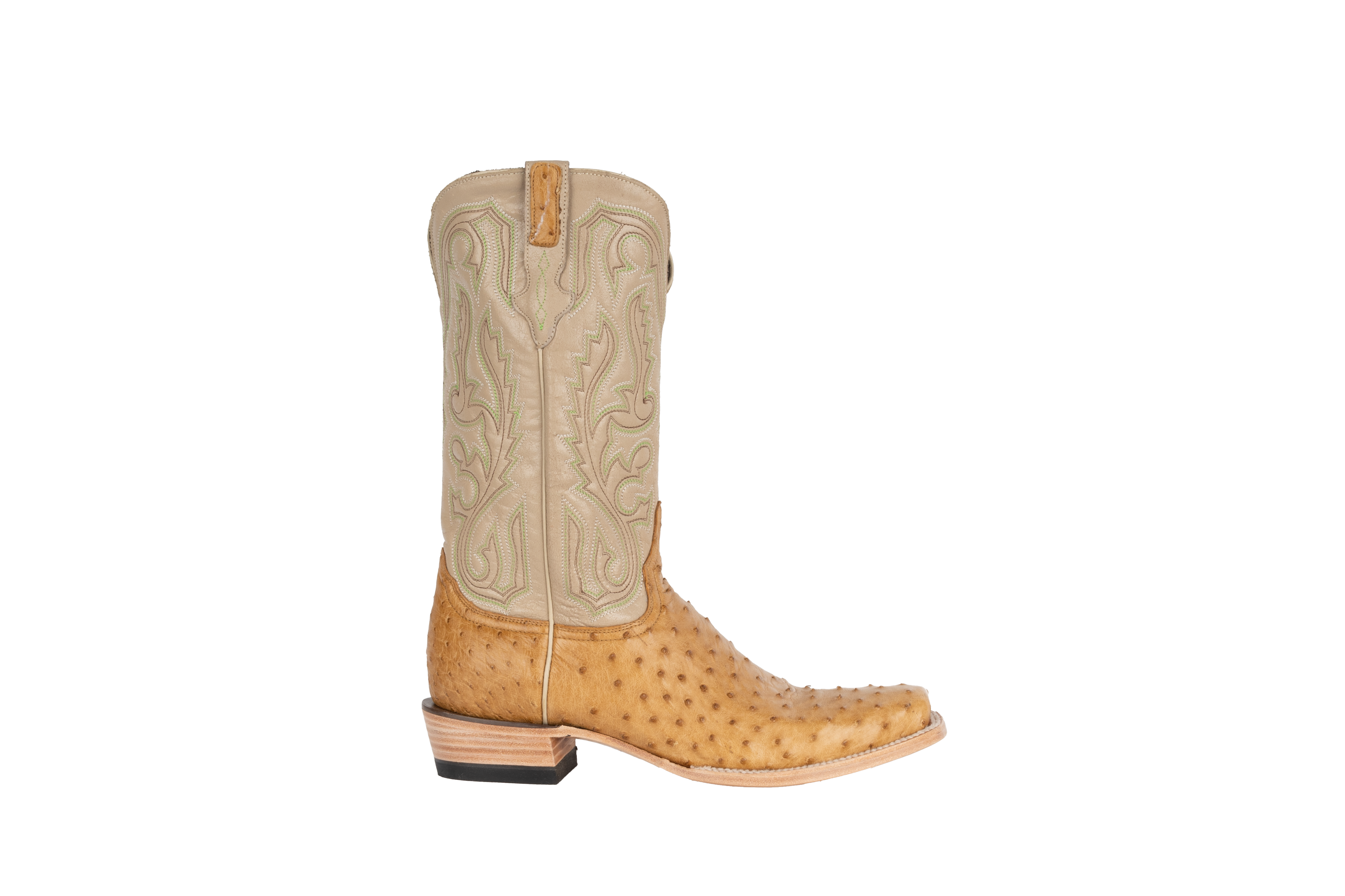 Full Quill Ostrich Saddle Tan - Cutter Toe