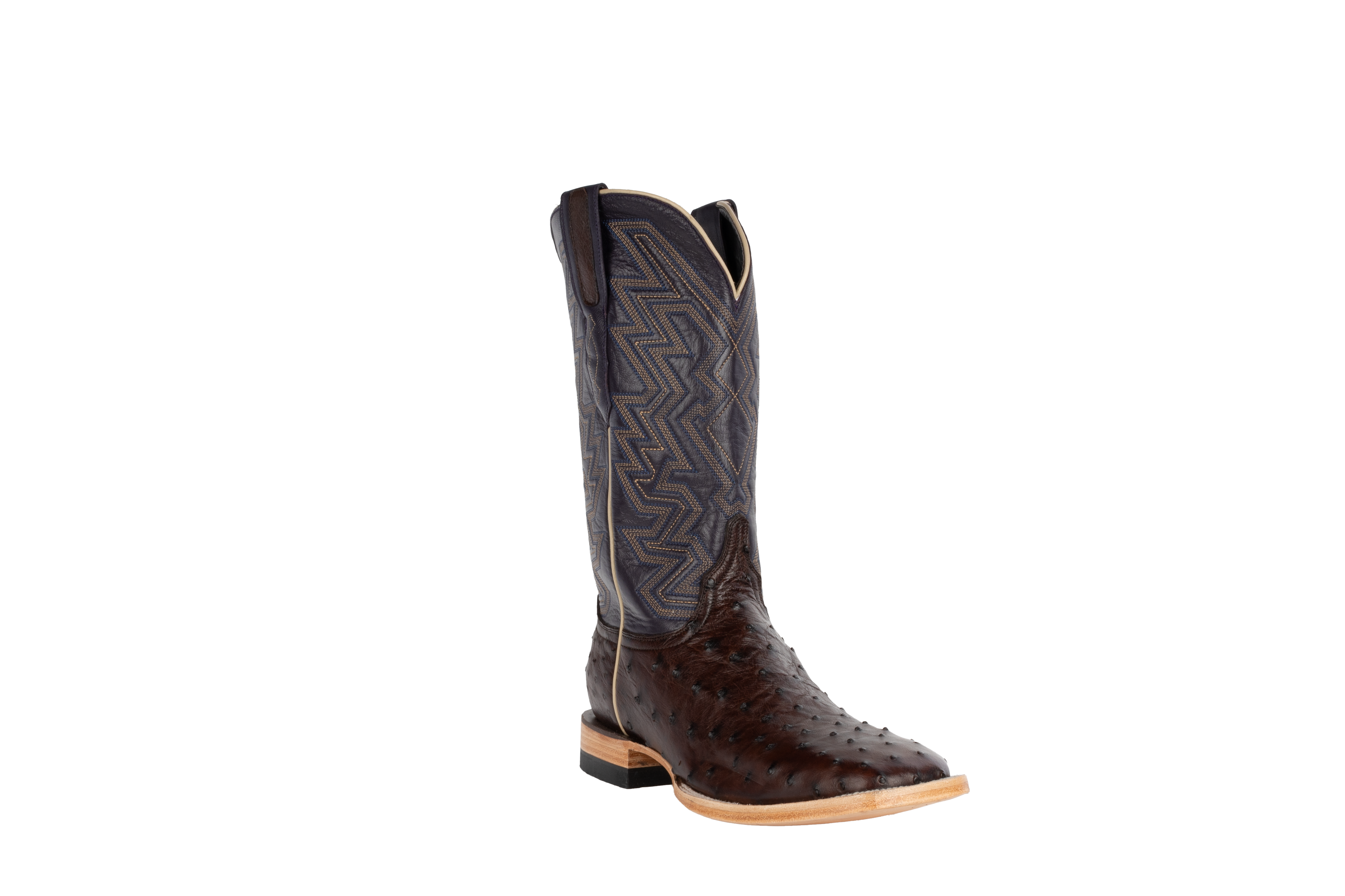Full Quill Ostrich Sienna - Square Toe
