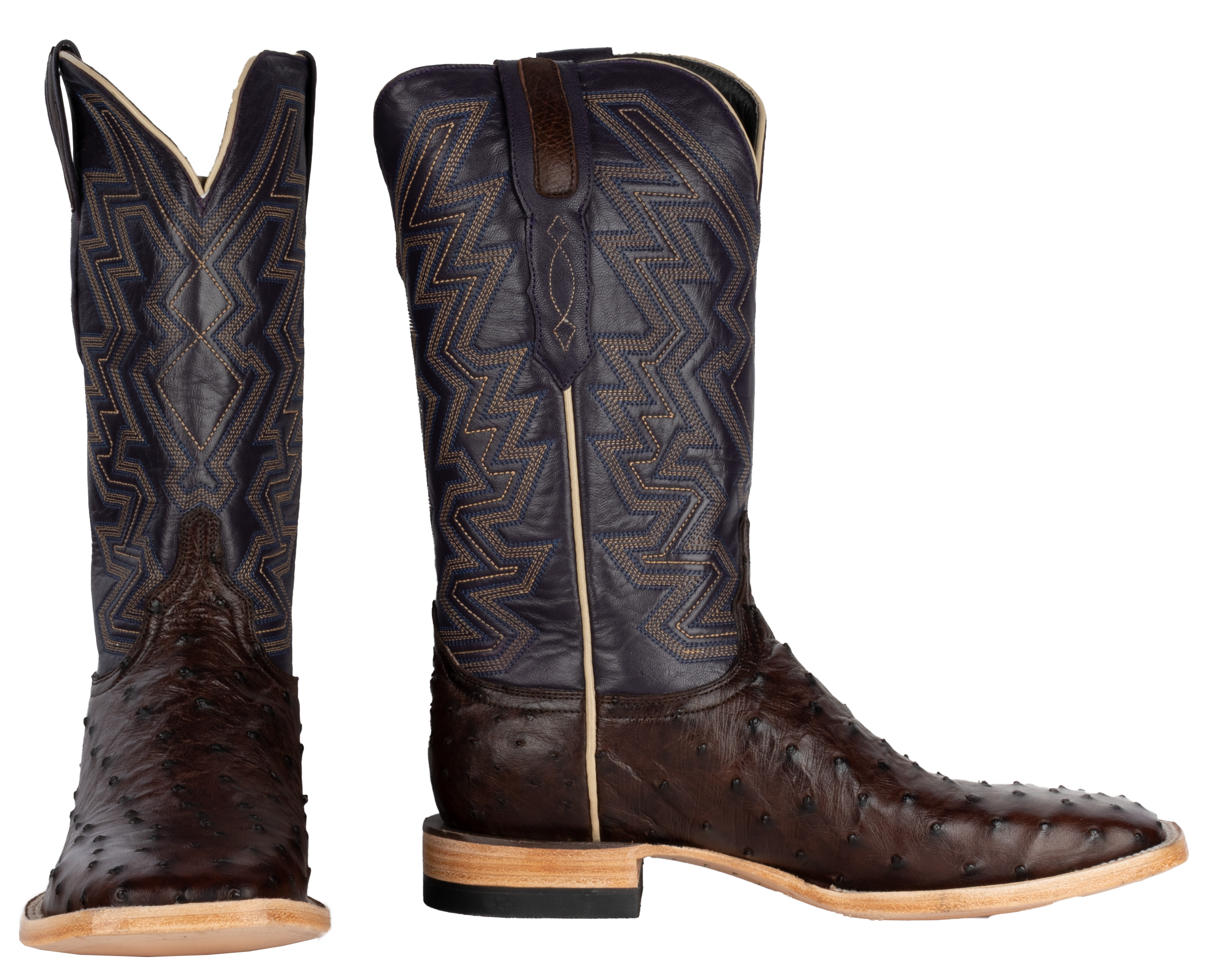 Full Quill Ostrich Sienna - Square Toe